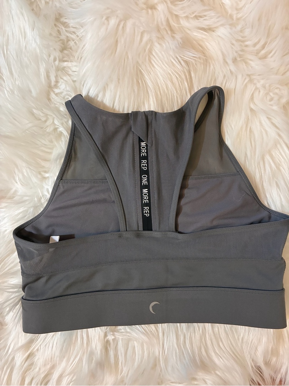 ZYIA All Star Bra Like New Sz XL Gray Pewter Back Zip ‘One More Rep’